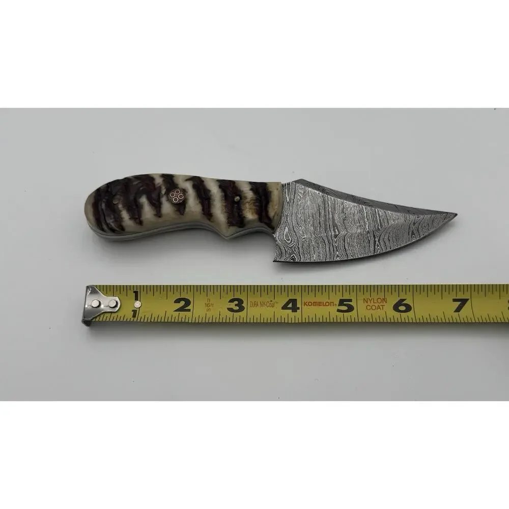 Handmade Damascus Steel Fixed Blade Knife w/ Leather Sheath – Pakistan Made NEW